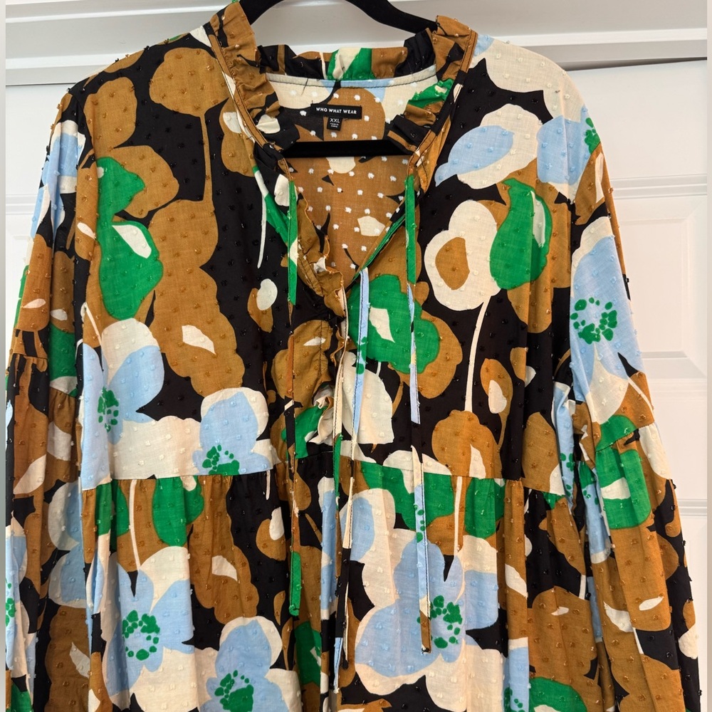 Who What Wear Floral Ruffle Dress - Picture 3 of 4